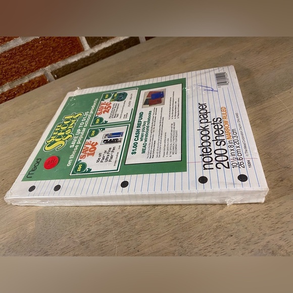 Mead Vintage 80s Loose Leaf Paper Notebook Paper Narrow Rule Paper 8x10.5 - Picture 6 of 6